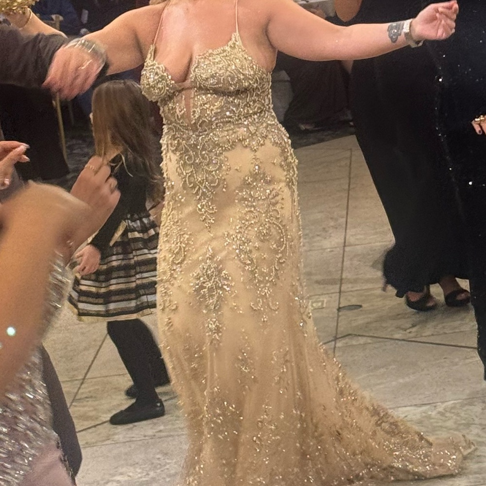 Selling my beautiful all beaded gown with a lot of sparkling!
